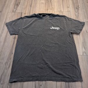 Jeep Gray Short Sleeve Tee Casual Crew Neck Sz Large